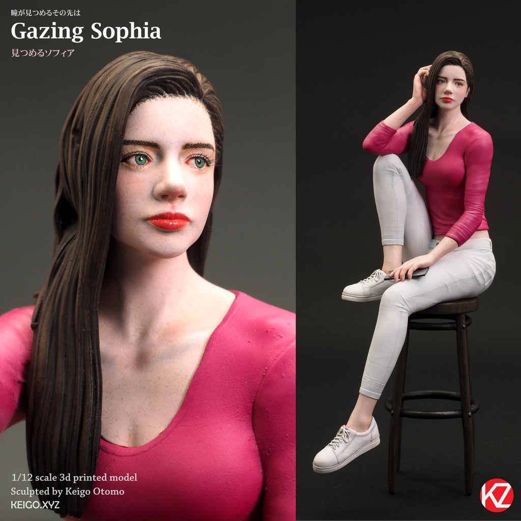 1/12 Gazing Sophia( 見つめるソフィア)3D出力品(未塗装 unpainted)