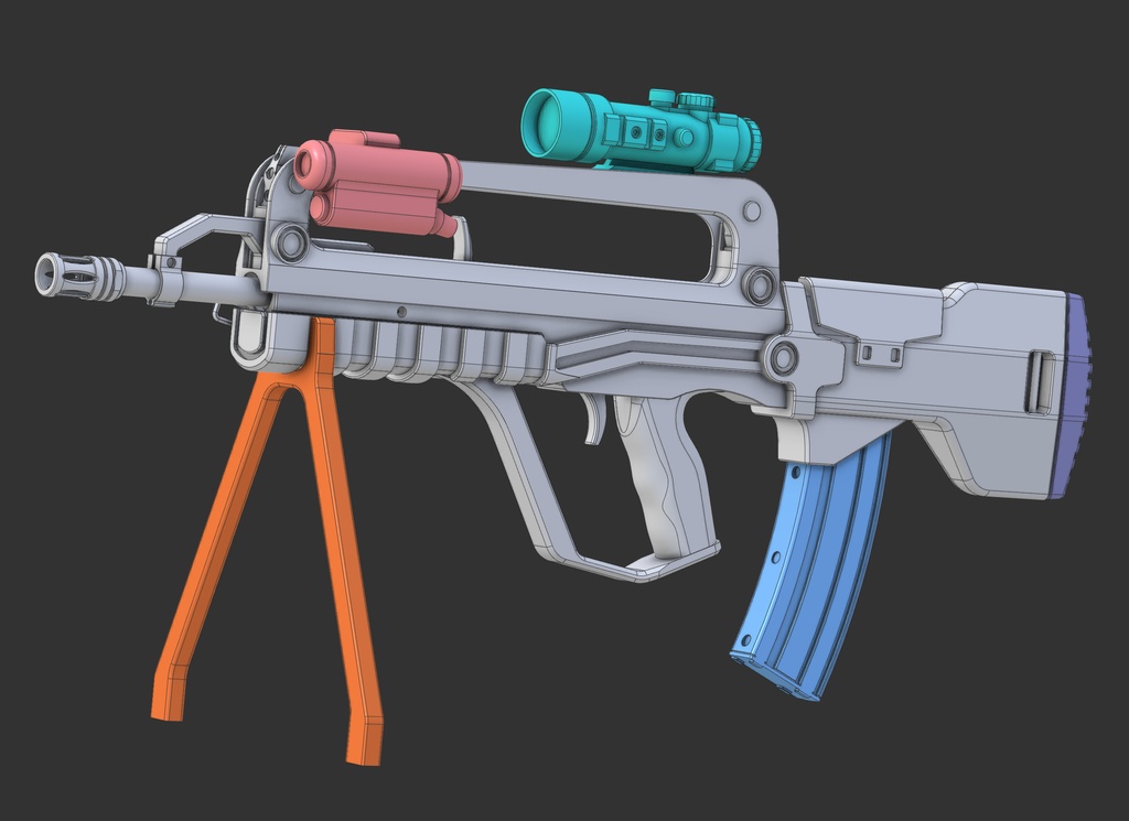 【 A data for 3d printer 】Rifle set A --- STL file