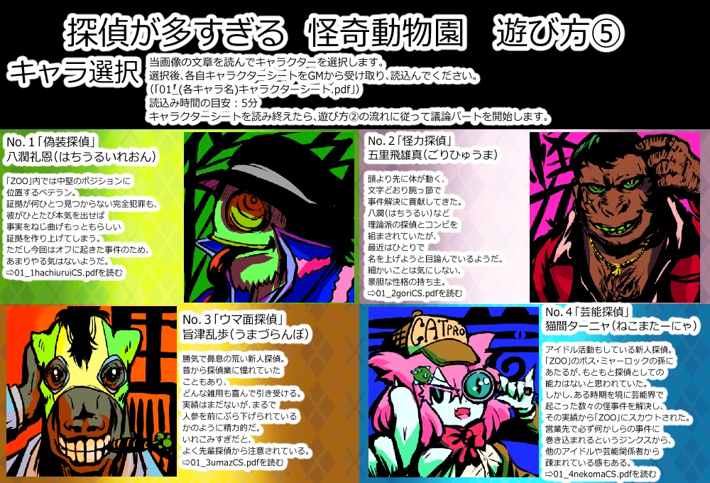 【無料マダミス】探偵が多すぎる 怪奇動物園(マーダーミステリーシナリオ)