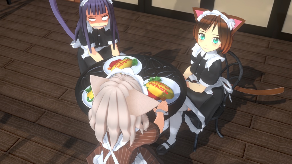 【Cluster向けアバター】やえ/しのぶ/ミナちゃんネコ耳メイドver