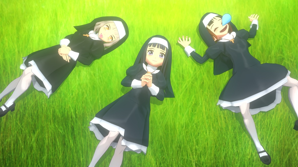 【Cluster向けアバター】しのぶ/やえ/ミナちゃんシスターv1.1