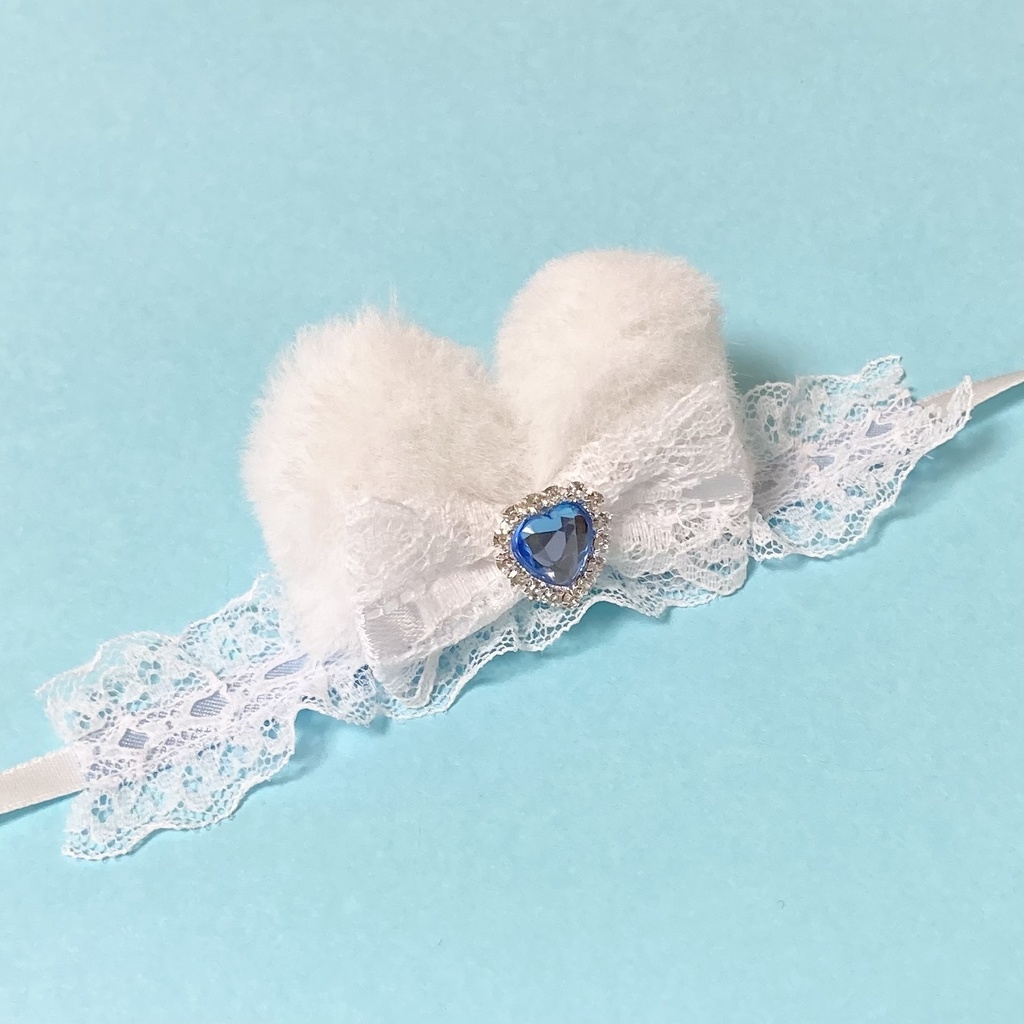 ぬい ヘッドドレス ベビーブルー リボン