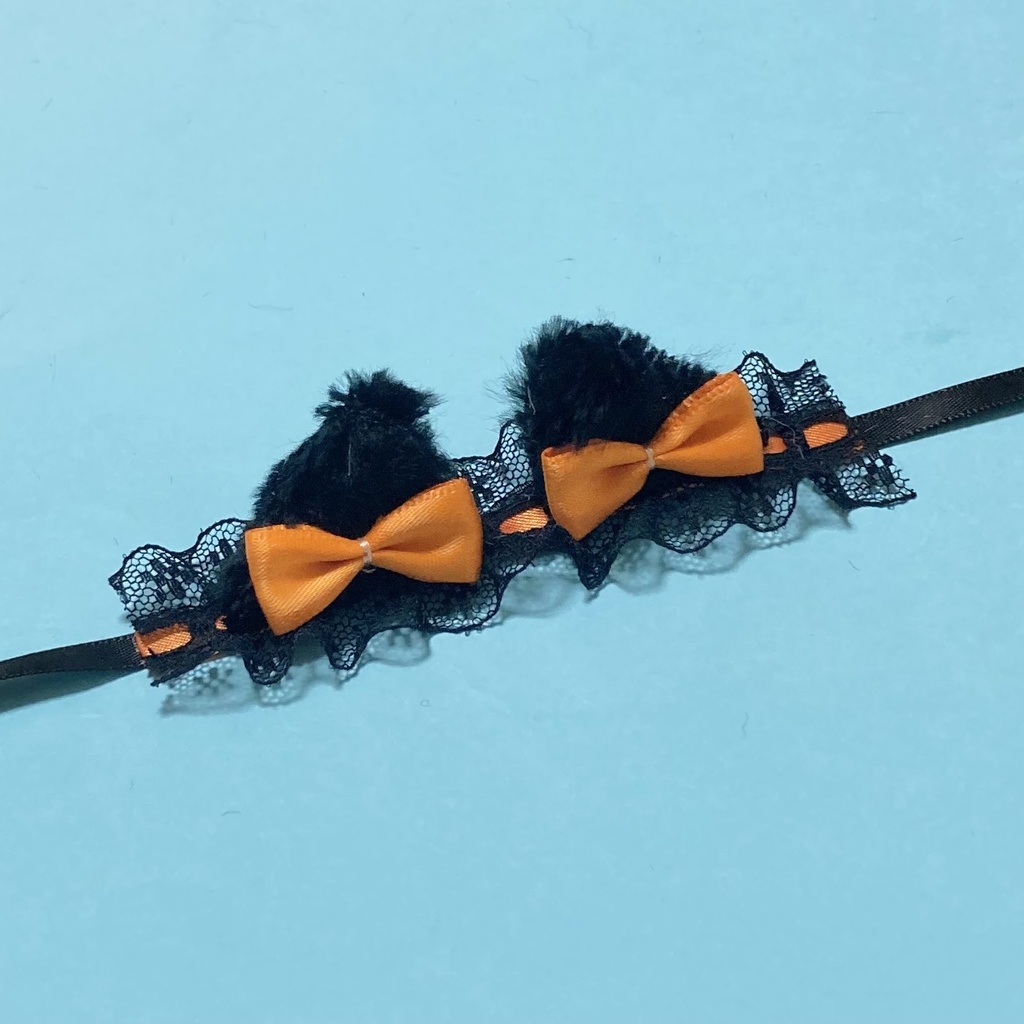 ぬい ヘッドドレス くろねこ オレンジ