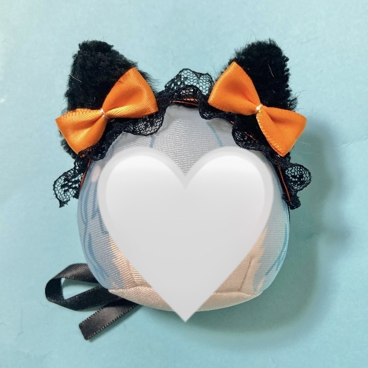 ぬい ヘッドドレス くろねこ オレンジ