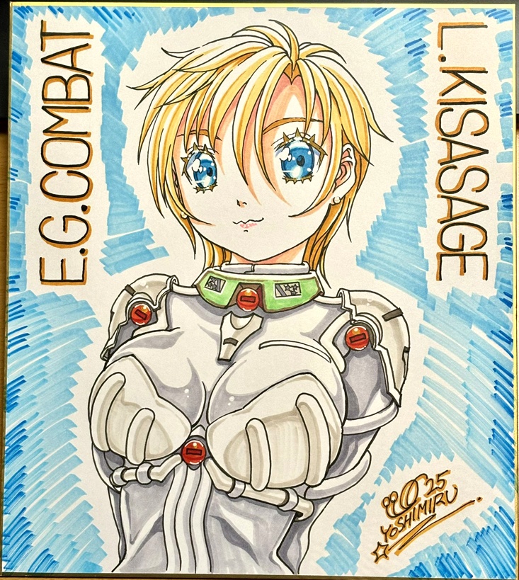 カラーイラスト色紙『E.G.コンバット』ルノア