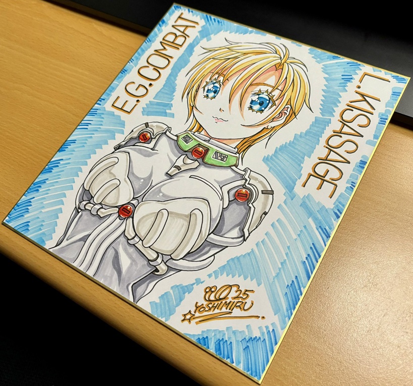 カラーイラスト色紙『E.G.コンバット』ルノア