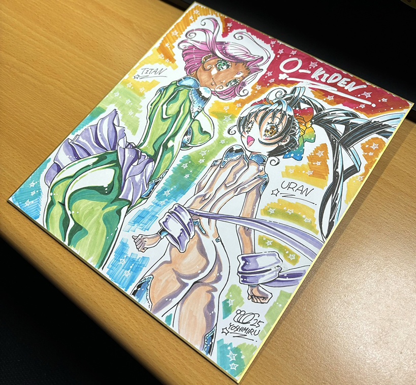 カラーイラスト色紙『卯爛と智探(B)』