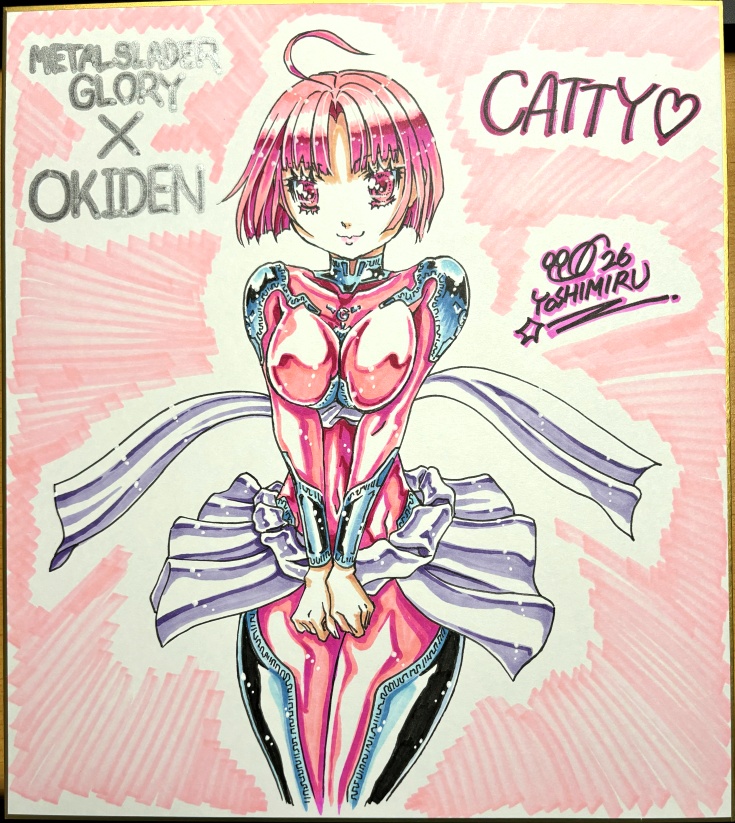 カラーイラスト色紙『メタルスレイダーグローリー×コミック版オーキ伝コラボ』キャティ