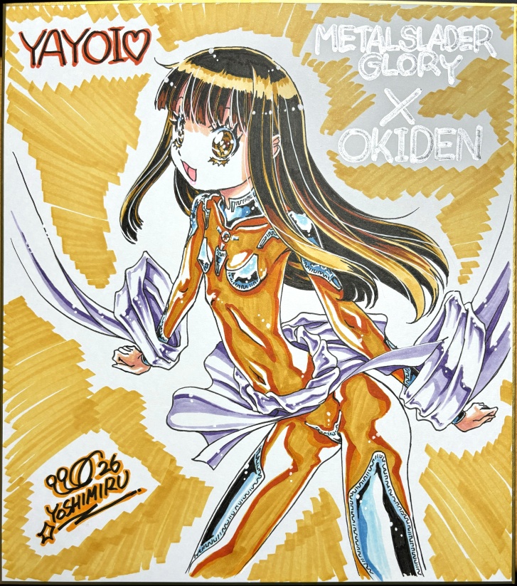 カラーイラスト色紙『メタルスレイダーグローリー×コミック版オーキ伝コラボ』やよい
