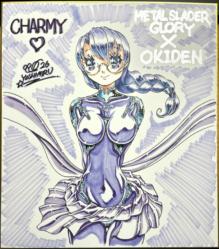 カラーイラスト色紙『メタルスレイダーグローリー×コミック版オーキ伝コラボ』チャーミー