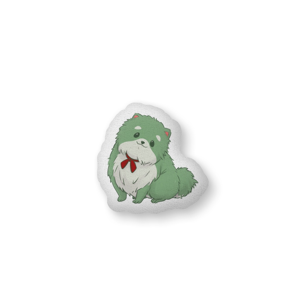 緑ポメふかふかクッション