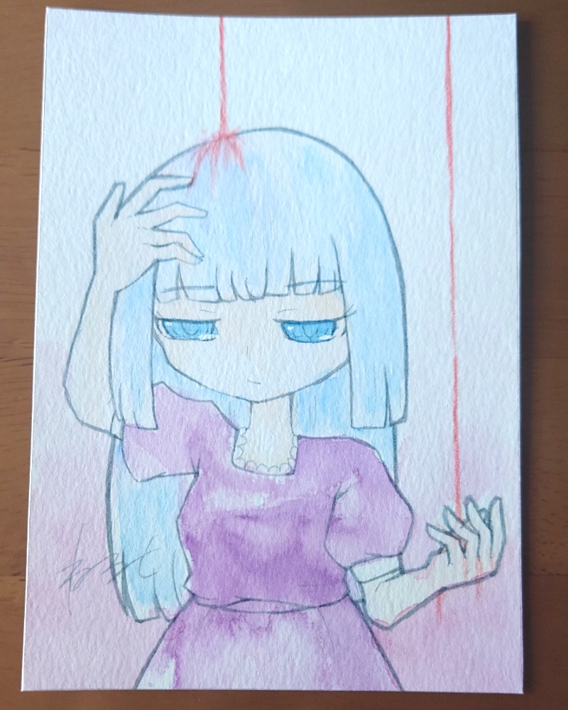 水彩作品「滴る」