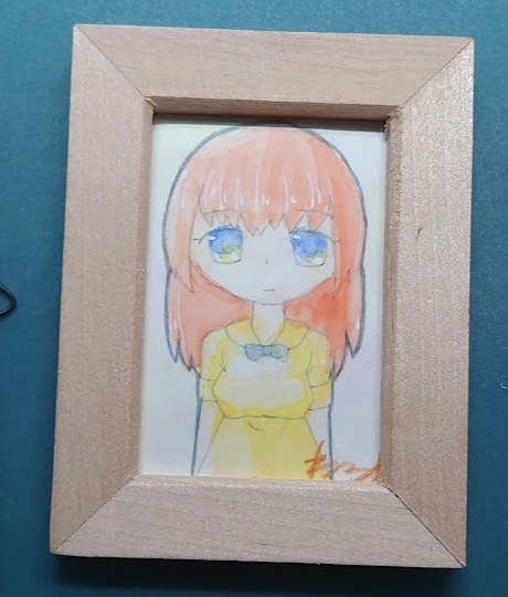 水彩作品「少女-橙」