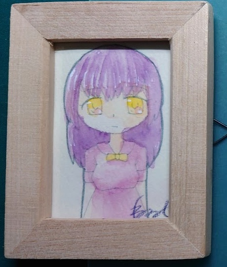 水彩作品「少女-紫」
