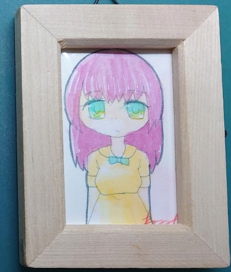 水彩作品「少女-赤紫」