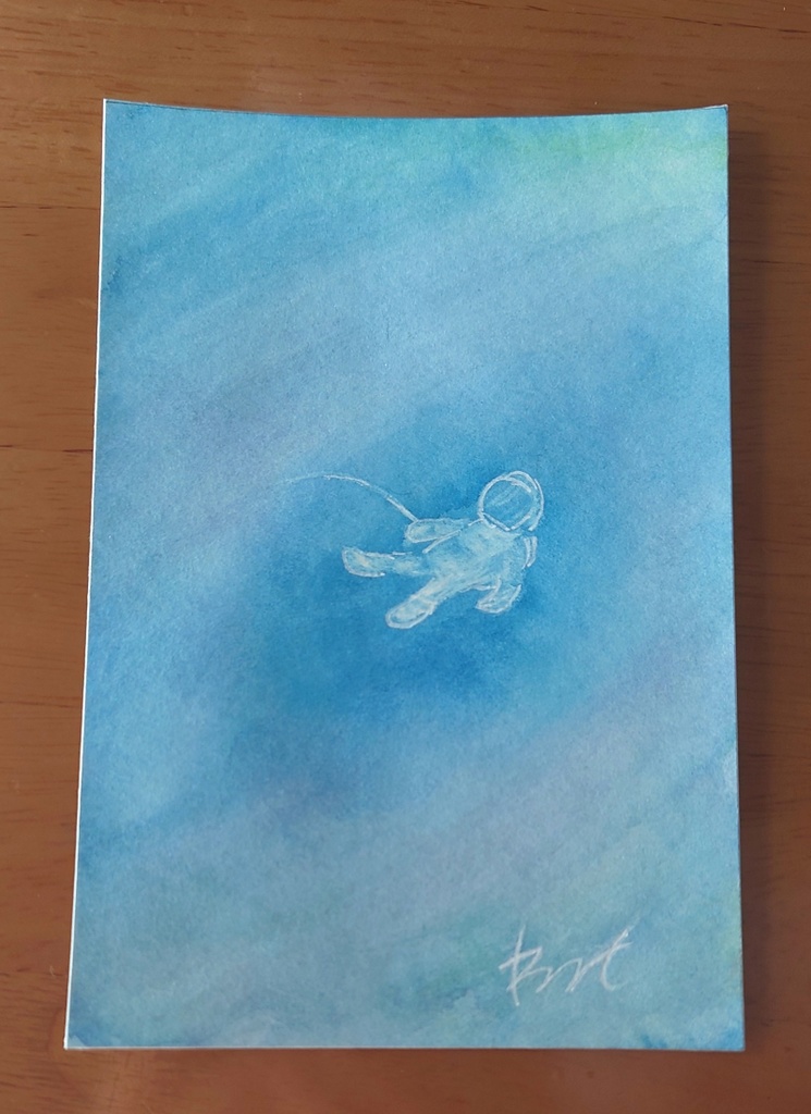 水彩作品「孤独」