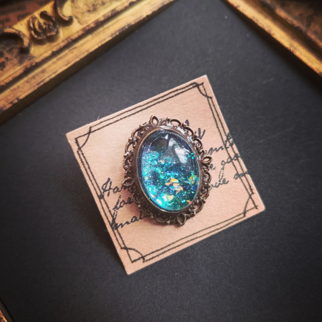 偽物半貴石の帯留め(シューズクリップ)