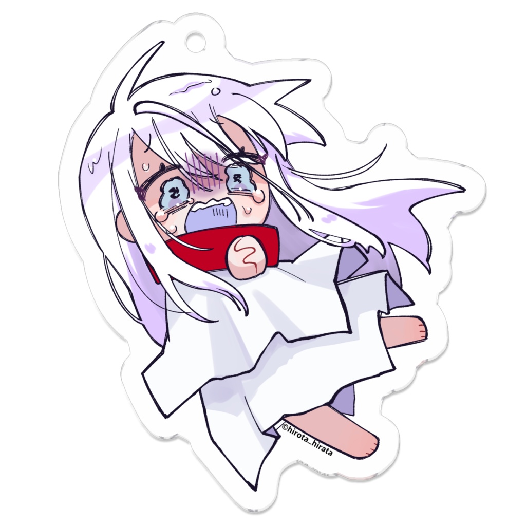 豪雨の中のてるてるちゃん