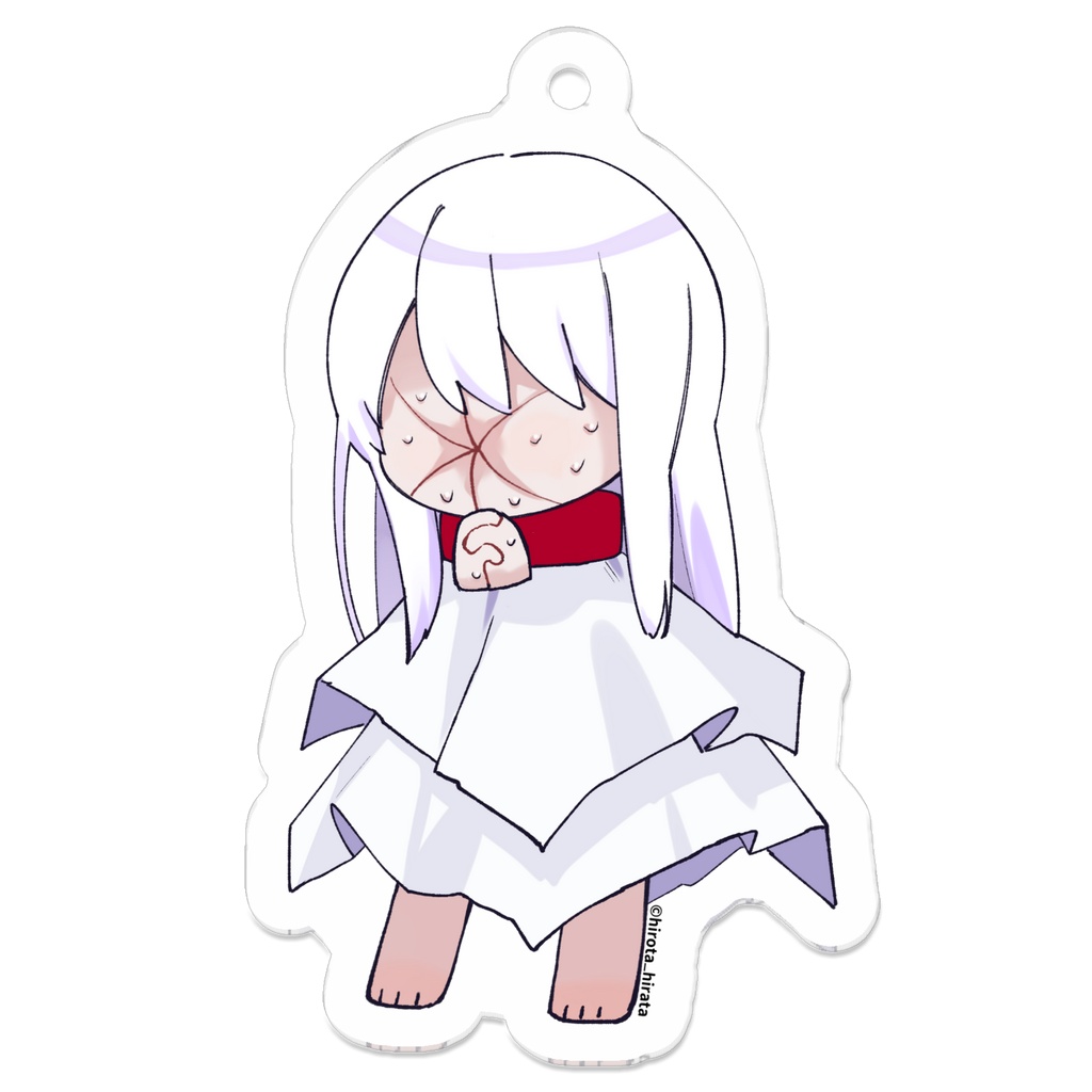 内側に引っ張られるてるてるちゃんアクキー