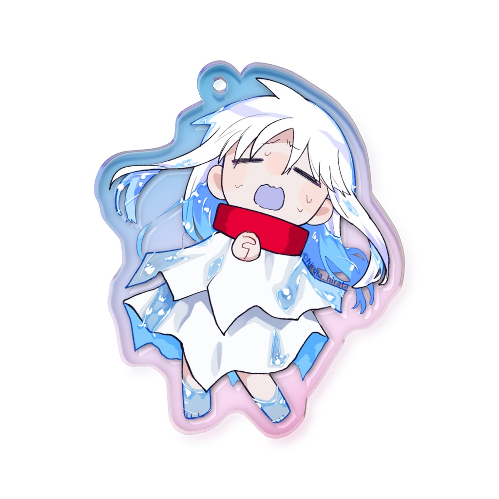 水面のてるてるちゃんオーロラアクキー