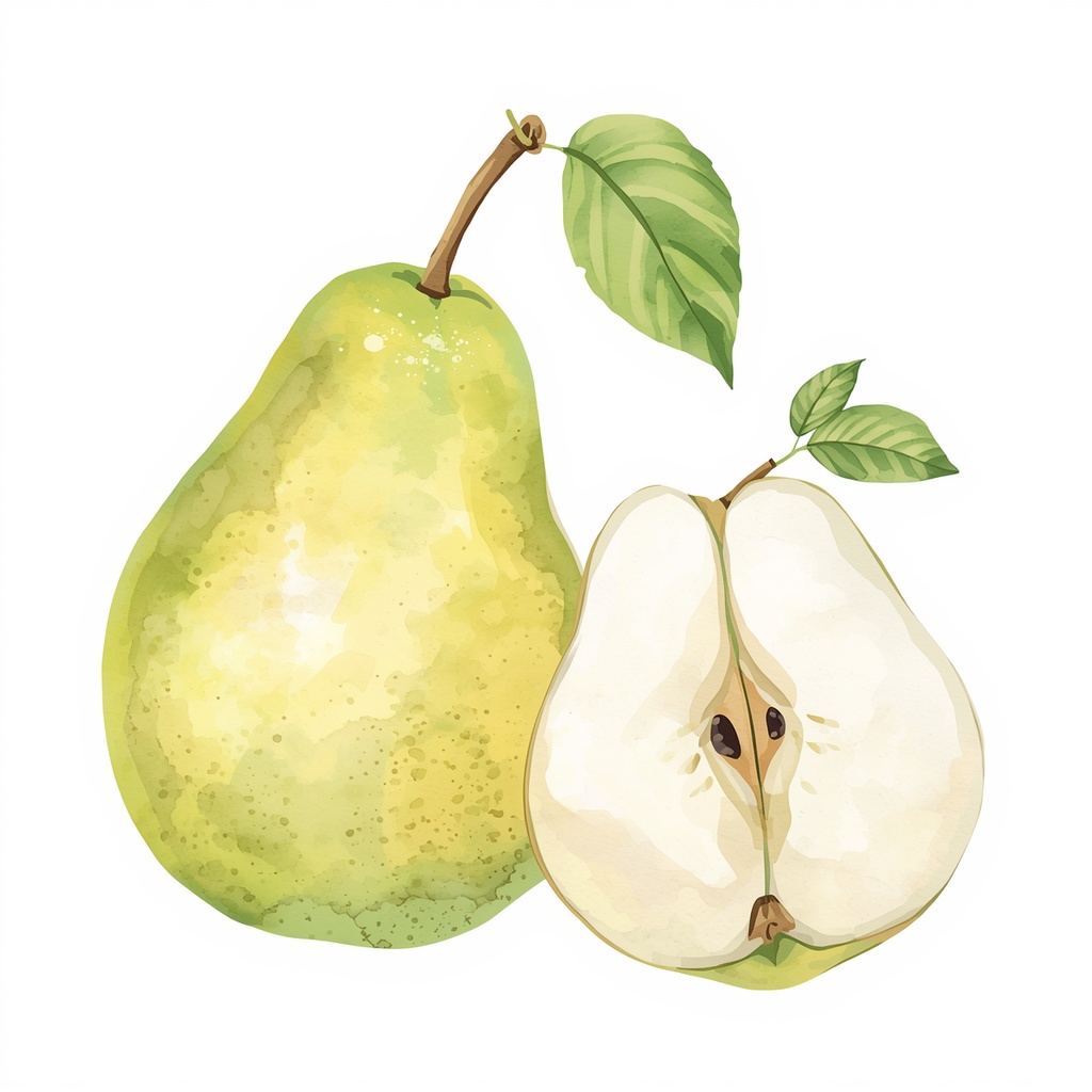 ボタニカル水彩画・フルーツクリップアート 10種セット【背景透過PNG】