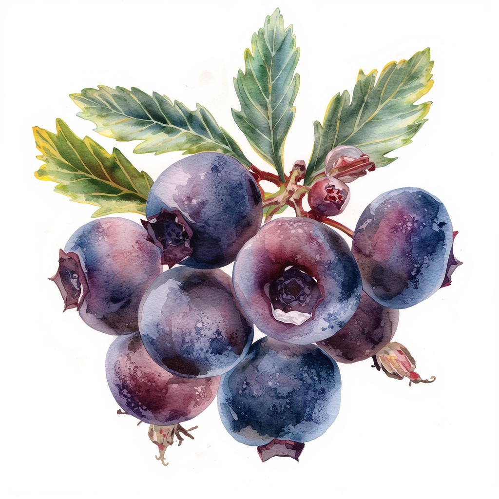 ボタニカル水彩画・フルーツクリップアート 10種セット【背景透過PNG】