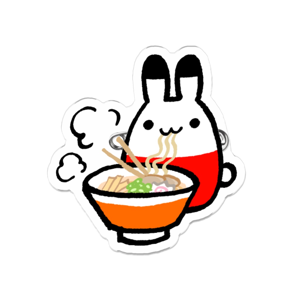 らめちゃんラーメン大好きアクリルバッジ