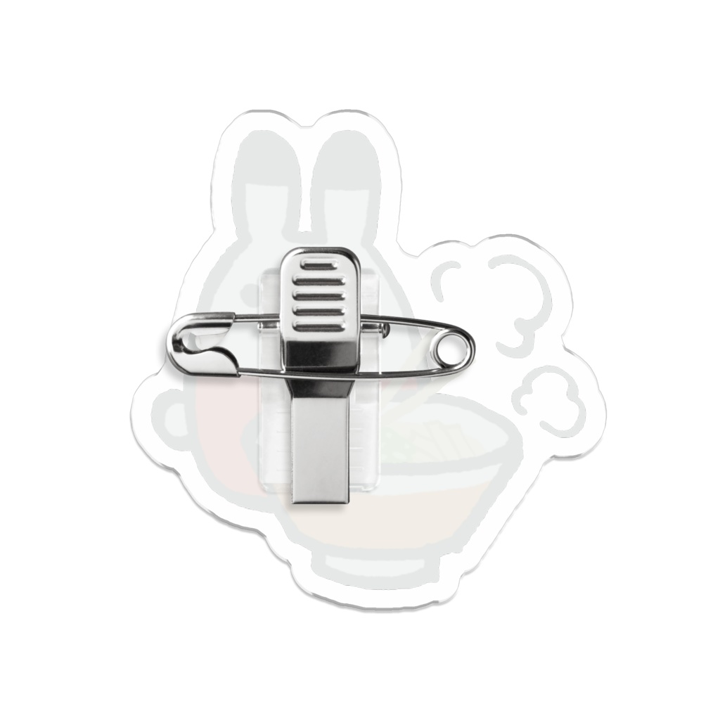 らめちゃんラーメン大好きアクリルバッジ