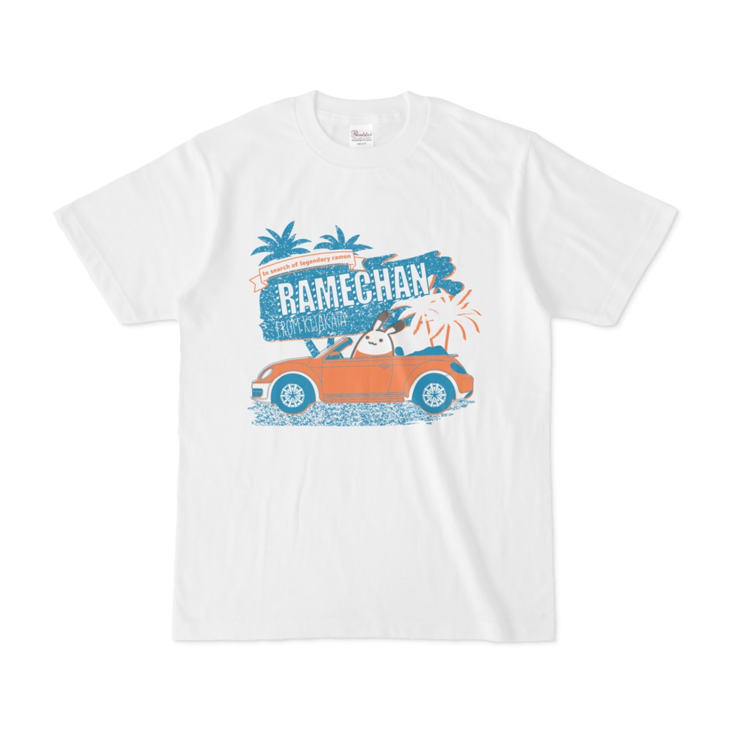 らめちゃんオールドプリント風Tシャツ