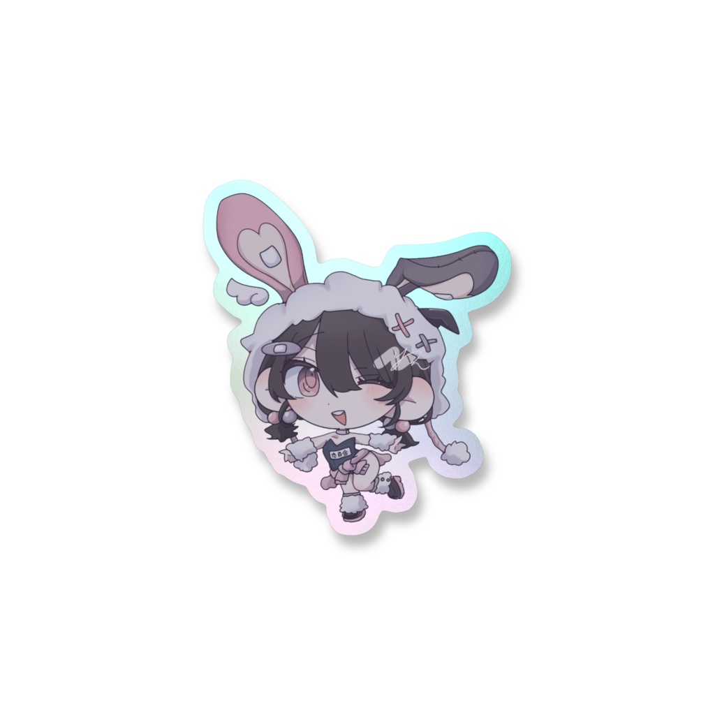 村主恋百合 ふわふわバニー オーロラステッカー