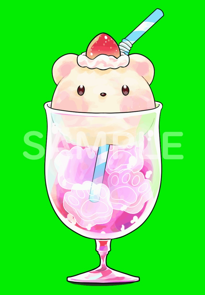 クリームソーダ(ストロベリー)【GIF動画】