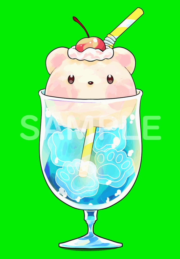 クリームソーダ(ブルーハワイ)【GIF動画】