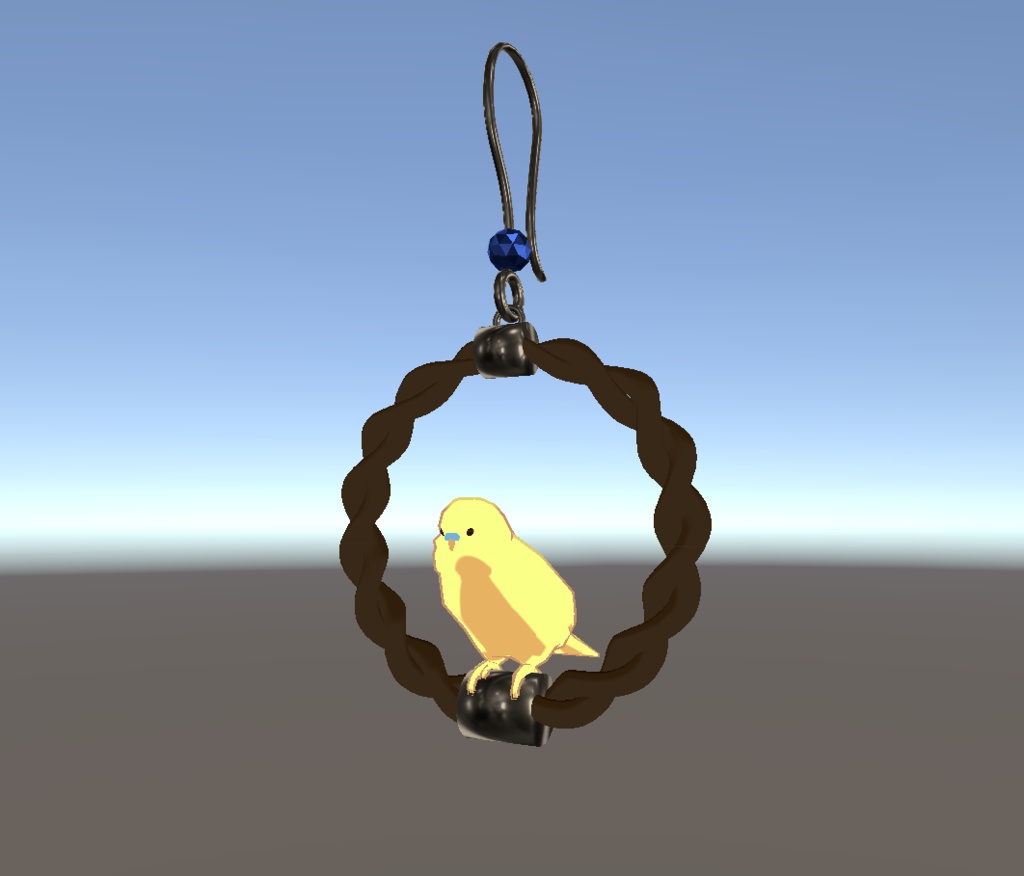 【vrc想定】ゆらゆらインコピアス