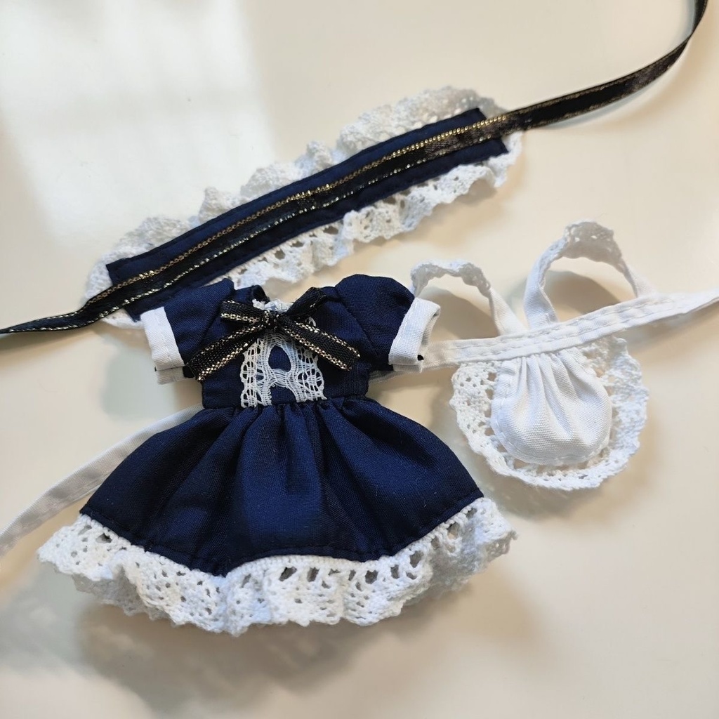 【3点セット】オビツ11　メイド服　ダークブルー