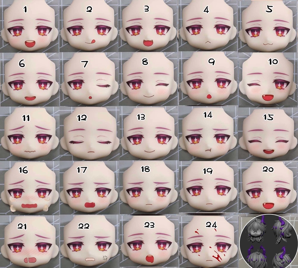 【ドゥリン】 オビツ11 顔パーツ ob11 ホワイティ