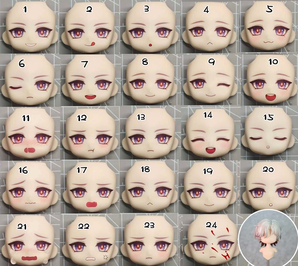 【イルーガ】オビツ11 フェイスパーツ ob11 ホワイティ