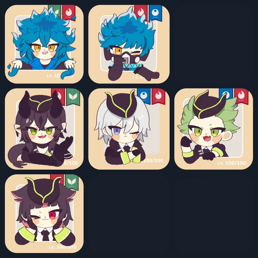 寮服カード風缶バッジ