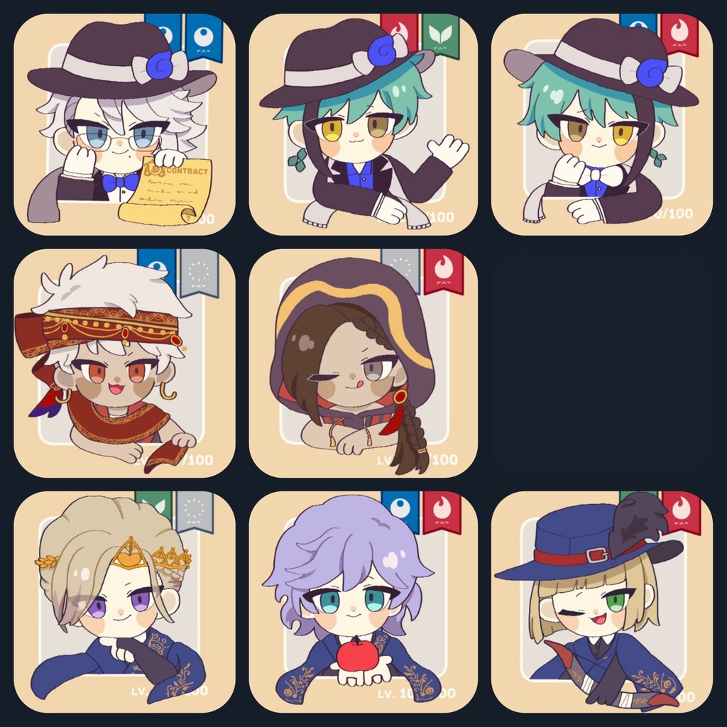 寮服カード風缶バッジ