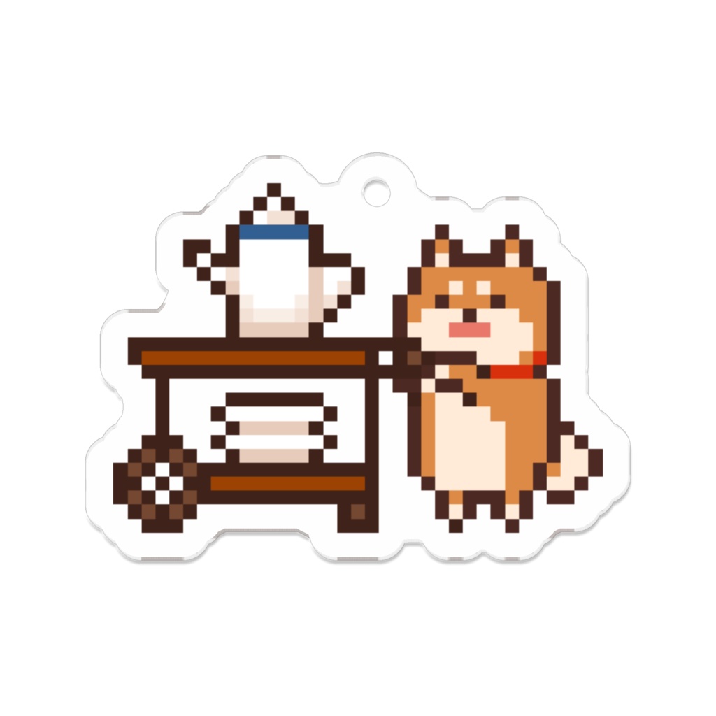 カートを押すいぬ キーホルダー