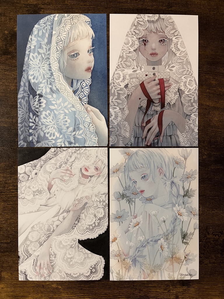 【ポストカード】深層/内に秘めて/漂う/微か(remake)