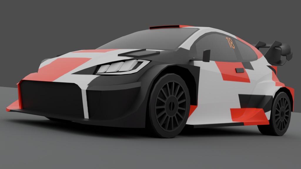 【無料あり/商用可】3ドアハッチバックで4WDのバカ速いアレ【3Dモデル】