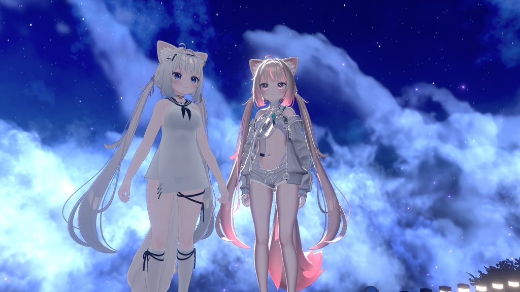 Chiffon Hair and Tail emission | 髪の毛と尻尾の発光