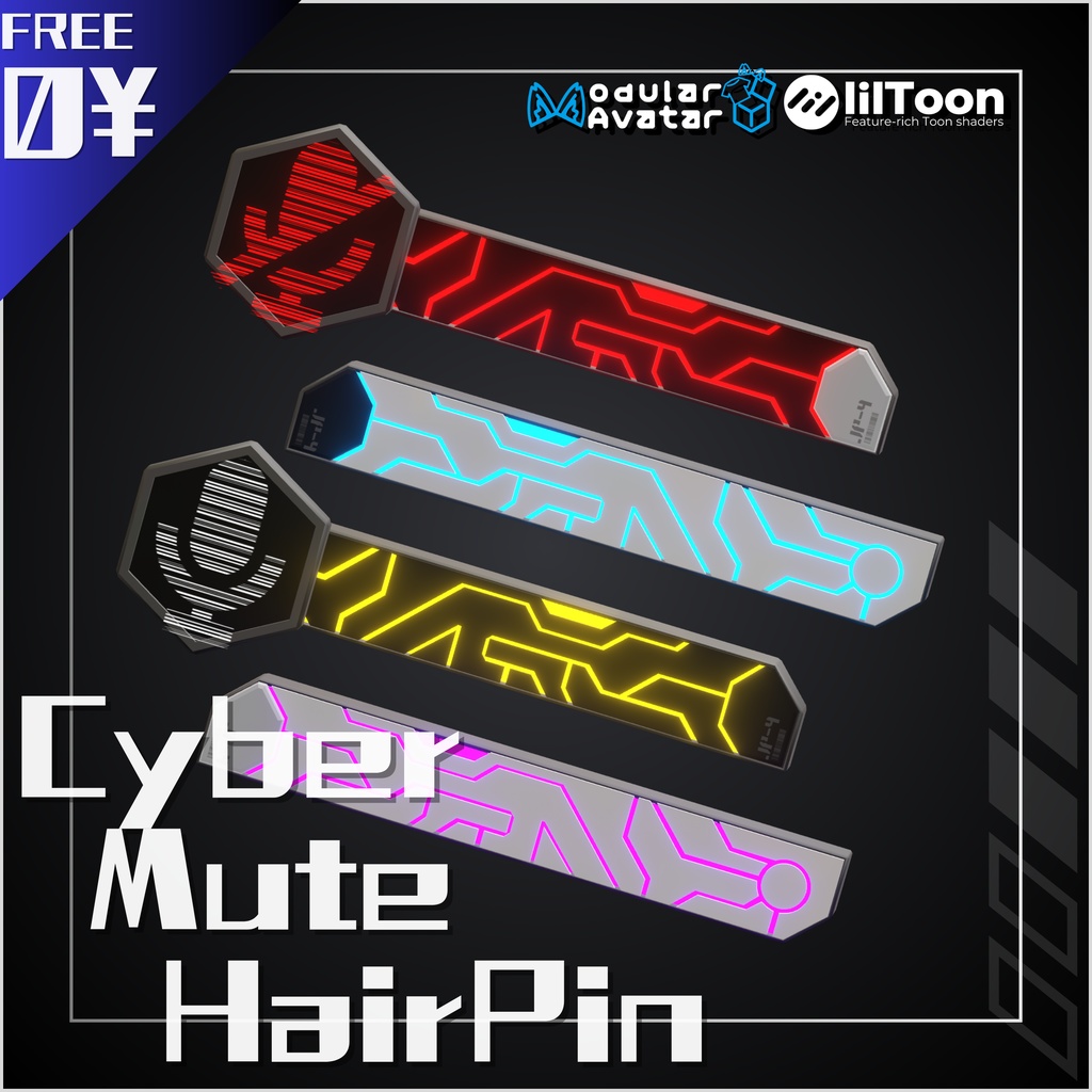 【ミュート連動】Cyber Mute Hairpin【無料】