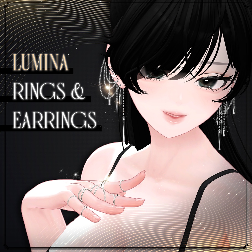 【 ルミナ LUMINA 】 Drop Earrings + Rings set