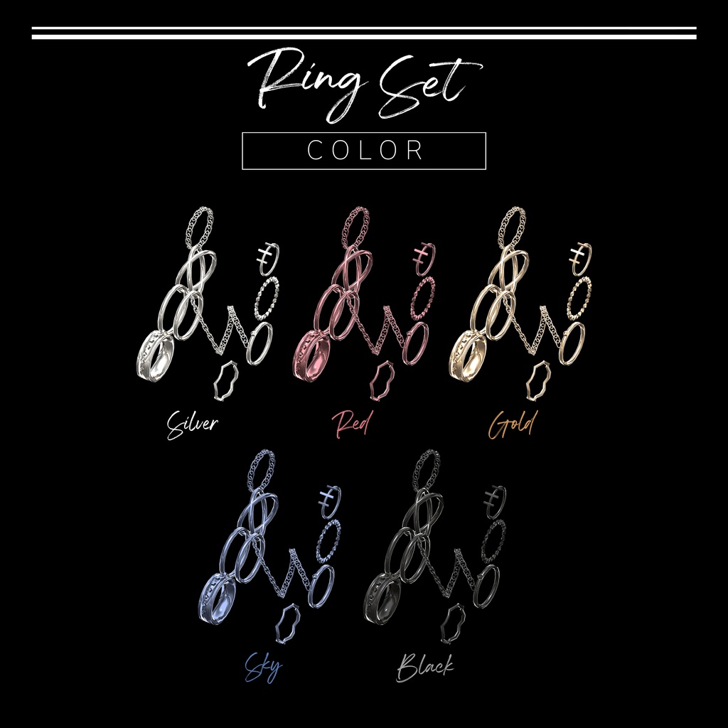 【 ルミナ LUMINA 】 Drop Earrings + Rings set