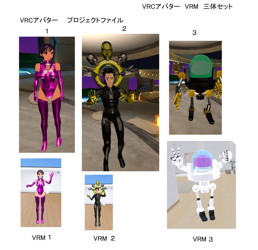 VRCアバター VRM 三体セット