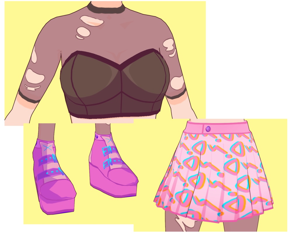 VRoid Retro Punk Outfit Look