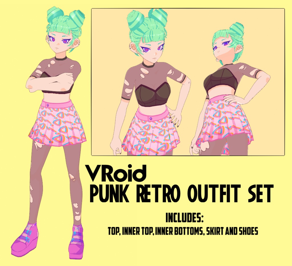 VRoid Retro Punk Outfit Look 