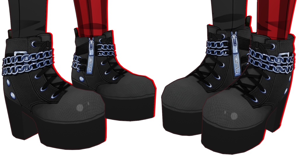 VRoid Black Chain Boots