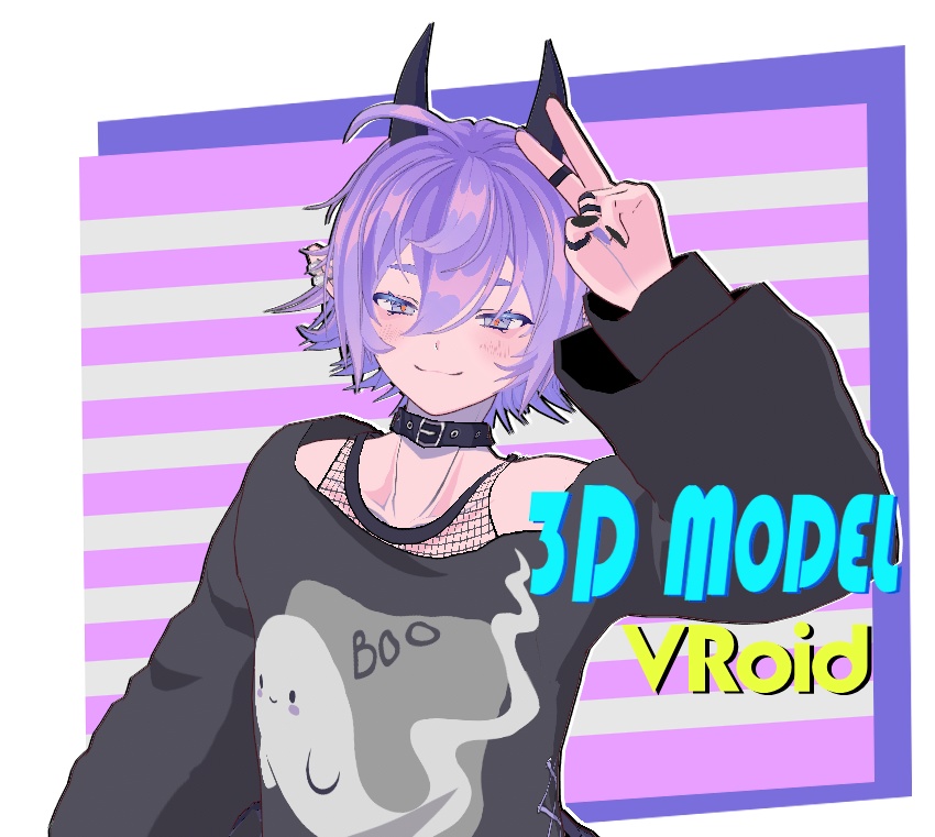 VRoid Model - Pastel Goth E-boy 